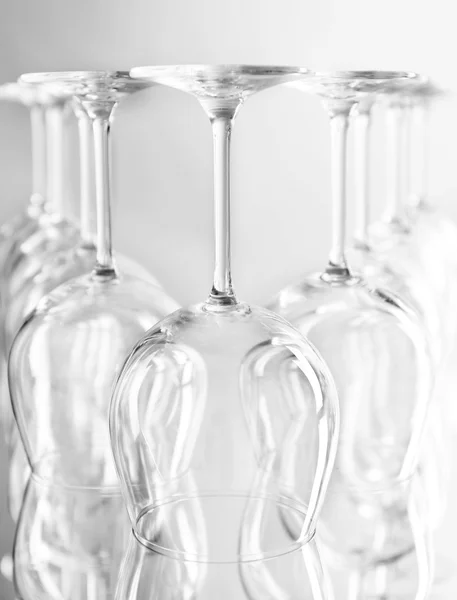 Wine glasses in a row — Stock Photo, Image