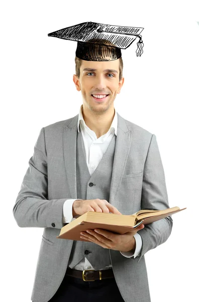 Homme avec chapeau de graduation — Photo