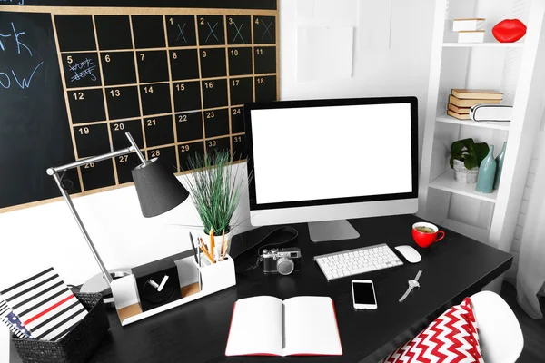 Workplace with modern computer — Stock Photo, Image