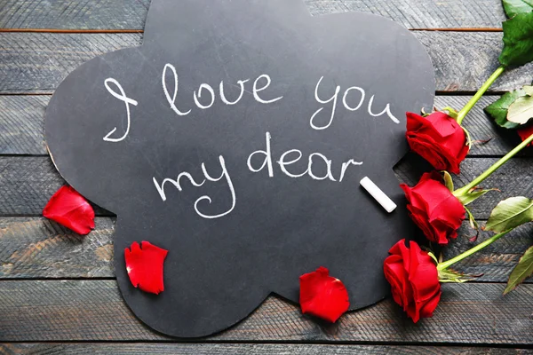 Declaration of love with red roses — Stock Photo, Image