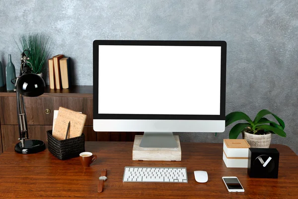 Workplace with modern computer — Stock Photo, Image