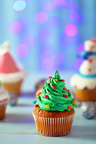 Colorful Beautiful Christmas cupcakes — Stock Photo, Image