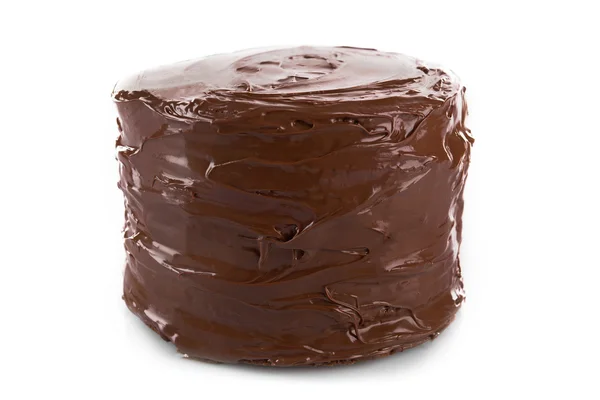 Шоколадний торт ізольований на білому — стокове фото
