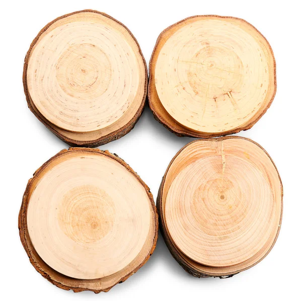 Trozos redondos de madera — Foto de Stock