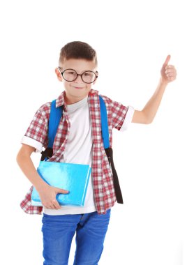 Sırt çantası ile küçük çocuk  