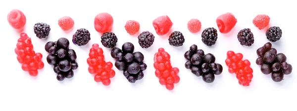 Fruit candies isolated on white — Stock Photo, Image