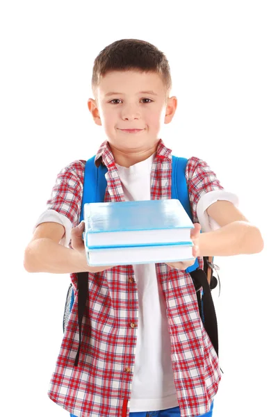 Liten pojke med ryggsäck — Stockfoto