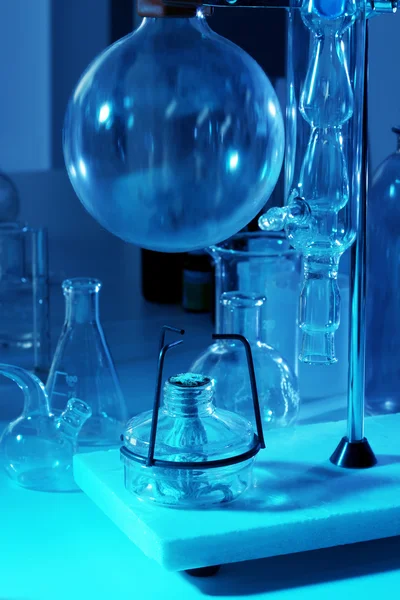 Set of glassware on table closeup — Stock Photo, Image