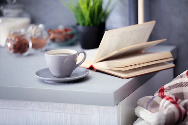 Cup of coffee on the kitchen — Stock Photo, Image