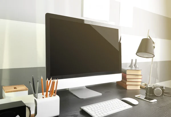 Workplace with modern computer — Stock Photo, Image