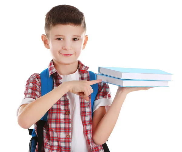 Menino com mochila — Fotografia de Stock