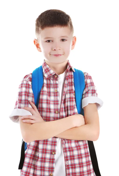 Kleiner Junge mit Rucksack — Stockfoto