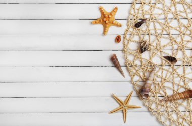 Deniz kabuklarını ve Balık ağı 