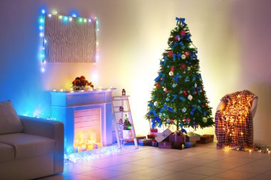 Süslü Noel odası