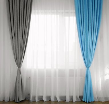 mavi ve gri perde