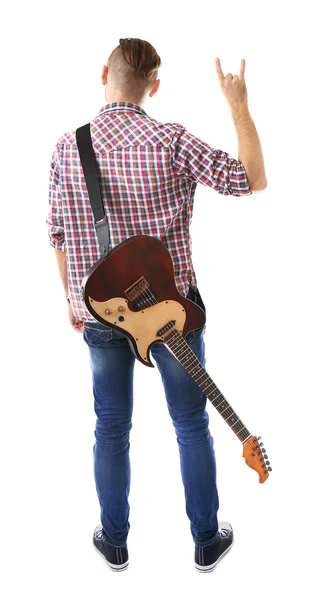 Mladý hudebník s kytarou — Stock fotografie
