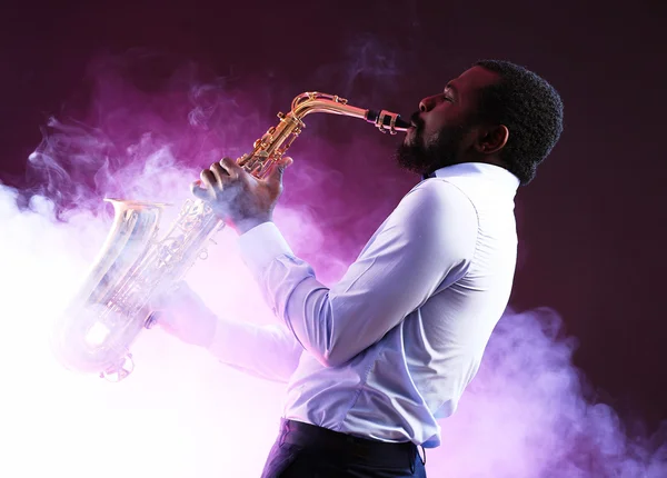 Musicista jazz afroamericano — Foto Stock