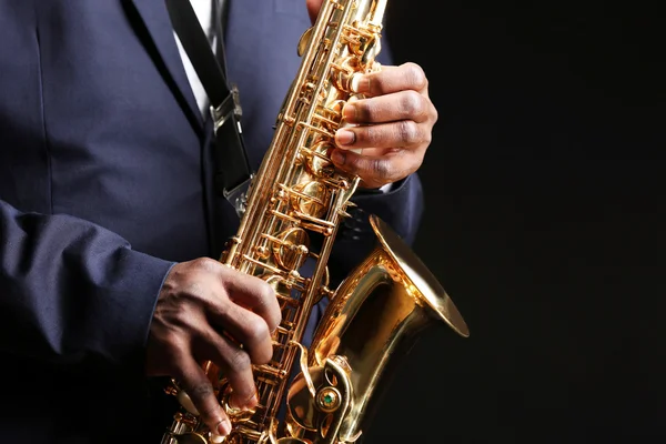 Musicista jazz afroamericano — Foto Stock