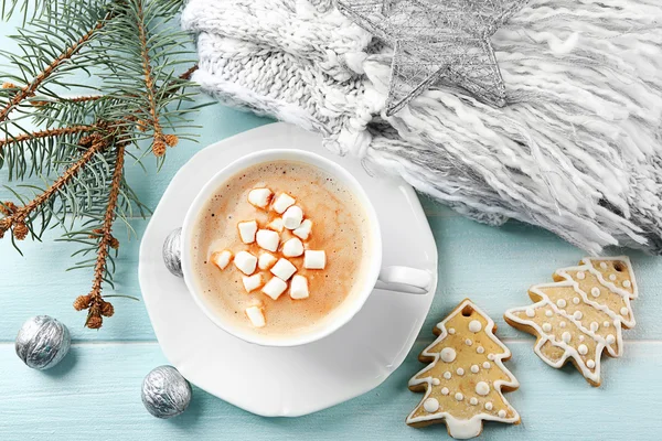 Tazza di cacao caldo con marshmallow — Foto Stock