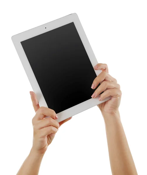 Weiße Tablette in der Hand — Stockfoto