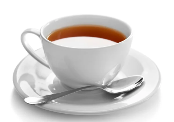 Porcelanowa filiżanka herbaty na białym tle — Zdjęcie stockowe