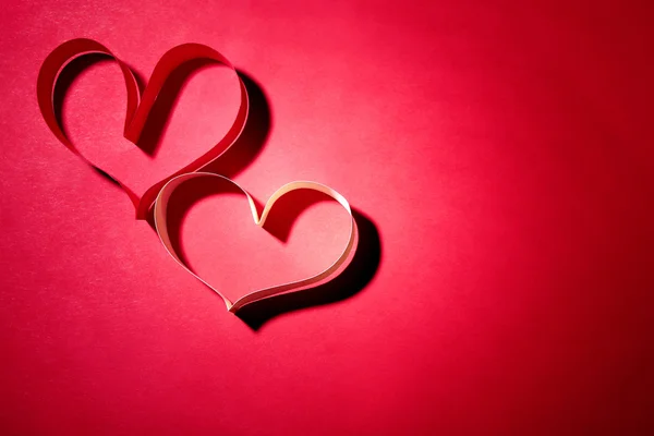 Aftelkalender voor Valentijnsdag hart gemaakt van lint — Stockfoto