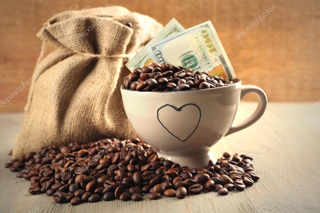dollaro verde di chicco di caffè