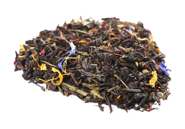 Ramo de té de hoja negra, aislado en blanco — Foto de Stock