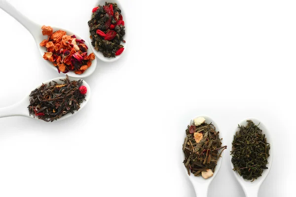 Diferentes tipos de chá seco — Fotografia de Stock