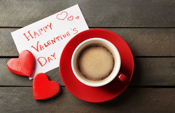 Cup of coffee and heart — Stock Photo, Image