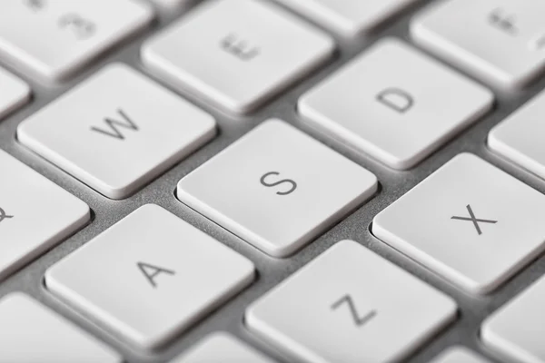 Teclas brancas do teclado do computador — Fotografia de Stock