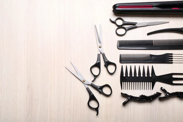 Barber set with tools and equipment — Stockfoto