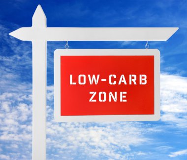 Ahşap işaretçi üzerinde düşük karbonhidrat bölge metin 