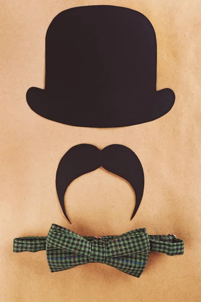 Melon, moustache et noeud papillon — Photo