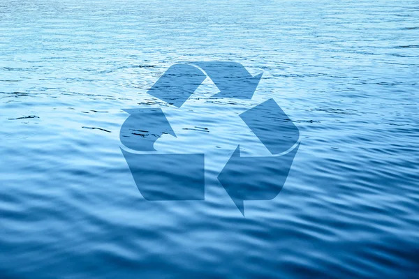Recycling symbol on background