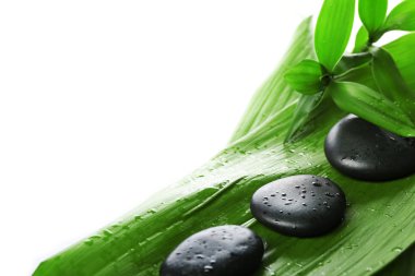 Bambu taşlarla sıcak spa