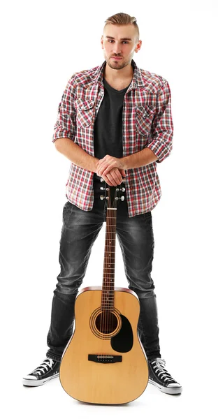 Young musician with guitar — Stock Photo, Image