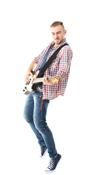 Ung musiker med gitarr — Stockfoto
