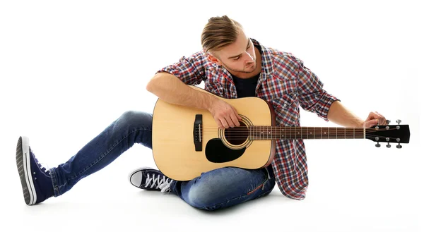 Νέος μουσικός με κιθάρα — Φωτογραφία Αρχείου