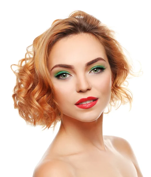 Bella ragazza con trucco colorato — Foto Stock