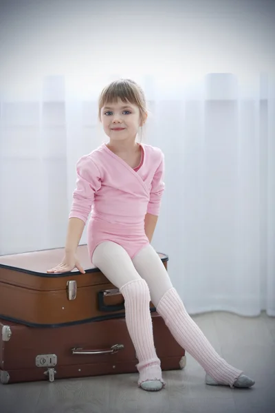 Different suitcases standing on floor — Stock Photo, Image