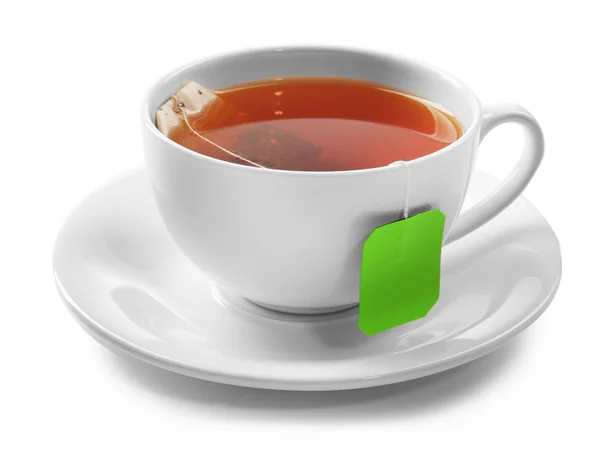 Xícara de chá isolado no fundo branco — Fotografia de Stock
