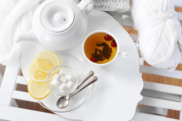 White tea set — Stock Photo, Image