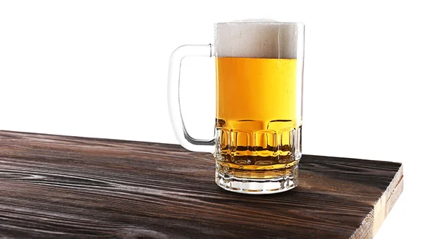 Glass of beer on white background — Stock Photo, Image