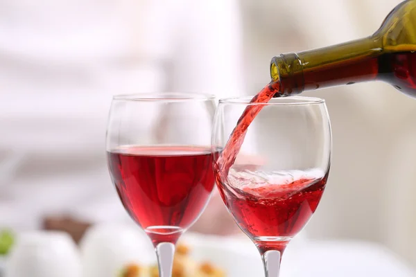 Cena con vino, primo piano — Foto Stock