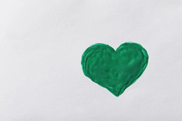 Yeşil renk kalp boyalı — Stok fotoğraf