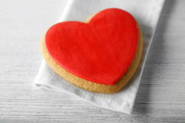 Valentin szív cookie fából készült háttér — Stock Fotó