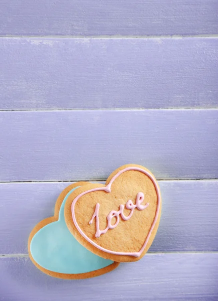 Love cookies on table — Stock Photo, Image