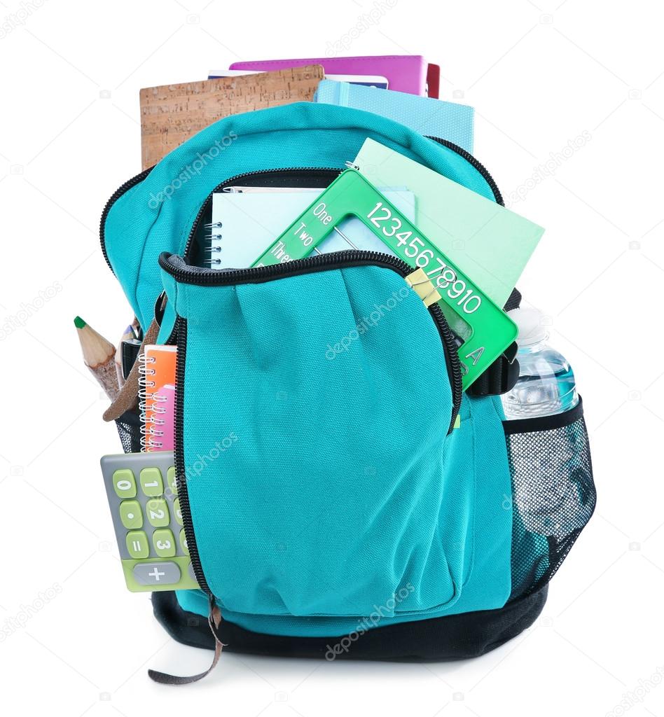 Backpack with school supplies 