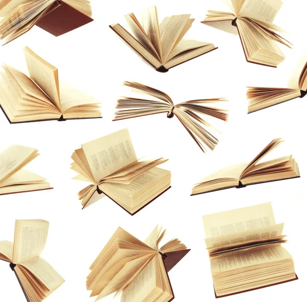 Many flying books as background — Stock Photo, Image